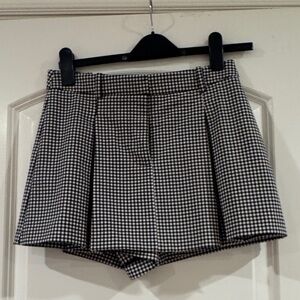 Gingham pleat mini skort